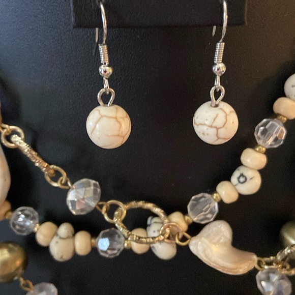 Lovely Three-Strand Beaded Necklace + Earrings - Picture 9 of 9